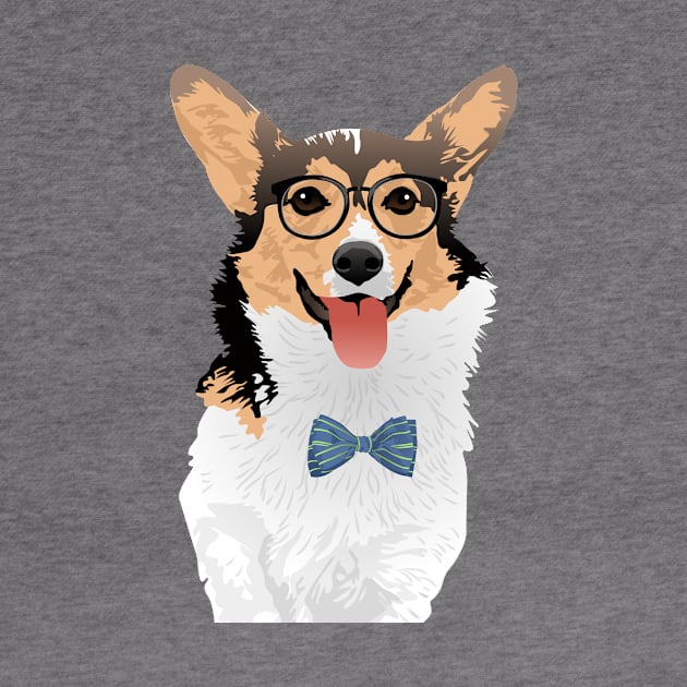 Hipster Sweet Black Tan White Pembroke Welsh Corgi T-Shirt for Dog Lovers by riin92